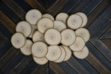 Set of 25 3"-3.5" Aspen Wood Slices