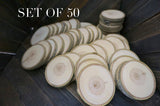 Set of 50 3"-3.5" Wood Slices (Aspen)