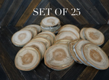 Set of 25 4.5"- 5" Aspen Wood Slices